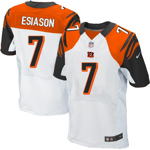 Men's Elite Boomer Esiason Nike Jersey White Road - #7 NFL Cincinnati Bengals